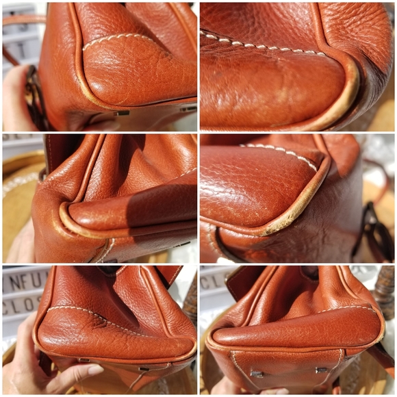 Lamberston Truex camel colored leather shoulder bag - Picture 13 of 15